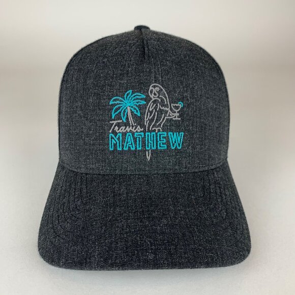 Travis Mathew Golf Gray Parrot Stretch Fitted Hat Mens S/M - Picture 2 of 5